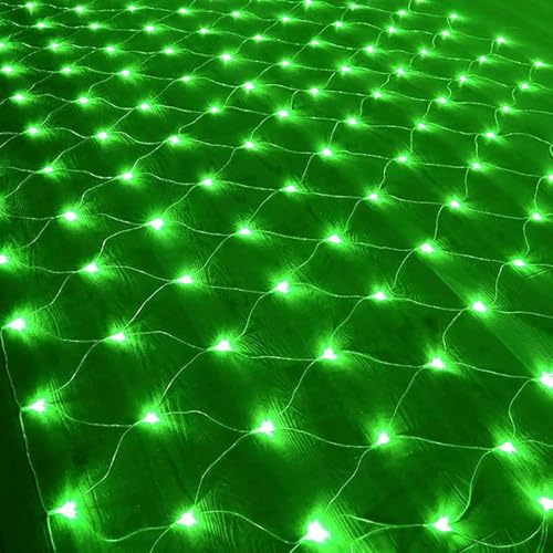 SUAVER 96LED Luces de red de Navidad, luces de cadena de red operadas por batería, luces de cortina de malla impermeables 8 modos, luz de hadas para árbol de Navidad, arbustos, jardín, decoración del