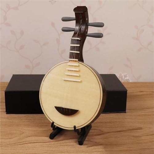 LJERFSW Miniatur-Pipa-Modell Mit Ständer Und Koffer Mini-Zither Mini-Ornamente Für Chinesische Traditionelle Musikinstrumente(R)