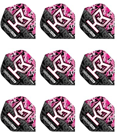 RED DRAGON Darts - Jugador Profesional Hardcore Premium Estándar Extra Grueso - 100 Micrón - Vuelos de Dardos 3 Juegos por Paquete (9 Vuelos de Dardos en Total)