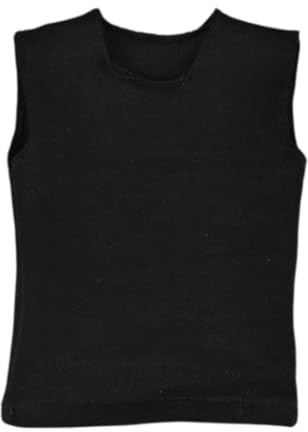 Milageto Figura 1 Pieza Camiseta Sin Mangas para Muñeco Articulado Accesorio Masculino Tela Textil Adecuado para Coleccionistas Cambios de, Negro