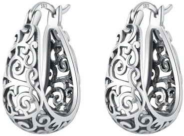 CYMYSS Örhängen Silver 925 Creoler Silver 925 Silver Örhängen Dam 925 Små Creoler Silver 925 Sterling Silver Örhängen Hoop Earrings Earrings For Women (Vinranka)