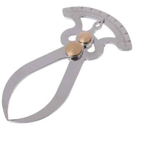Smgda Inside Outside Calipers, Stainless Steel Thickness Gauge Spring Tool, Inner Outer Diameter Ruler, Bent Leg Pocket Ruler Metric Calipers Measuring Tool for Measure Gap Width/Thickness