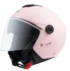 SpiritMoto unik Casco Moto Jet Abierto Motocicleta Scooter Ciclomotor Hombre/Mujer Airflow Cierre Micrométrico Desmontable Homologado. rosa mate talla M