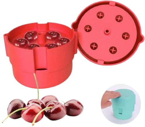 Kirschentsteiner Manuell, EntfernerKirschenentsteiner mit Auffangbehälter,cherry pitter kirschkern entsteiner küche,entsteiner kirschen und pflaumen,Kirschentkerner Werkzeug,kirschentkerner edelstahl