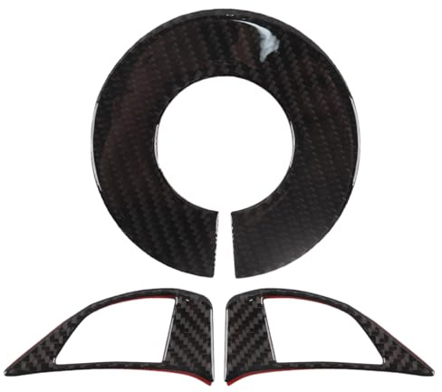 Hoite Rivestimento Interno in Fibra Di Carbonio Per Volante Auto, Logo Per Abarth 595 595C 695 / Fiat 500 12-15 Accessori