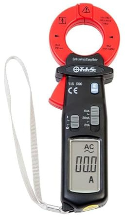 TIS TIS560 Digital Earth Leakage Clamp Meter, 60A Range, 0.01mA Resolution, CAT III 300V, with Carrying Case