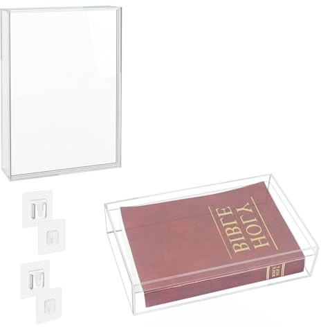 Vitrine pour Collection,Transparente Vitrine pour Bible Boîte de Rangement Murale,Exposition pour Bible Livres DVD,26x18x6 cm