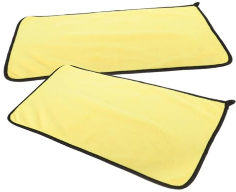 DECORNIJIA Panno per Asciugare Veicoli in Fibra Fine Gialla 2 Unitá, Assorbente e Resistente, per Pulizia e Lavaggio senza Lasciare Segni
