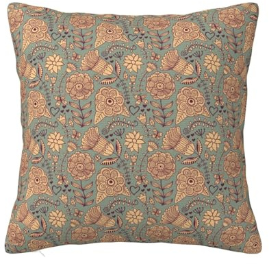 Salelf Gorgeous Endless Flowers for Square Throw Pillows - Double Sided Decorative Cushion for Couch and Living Room, Soft Polyester Cover with Hidden Zipper, Multiple Sizes