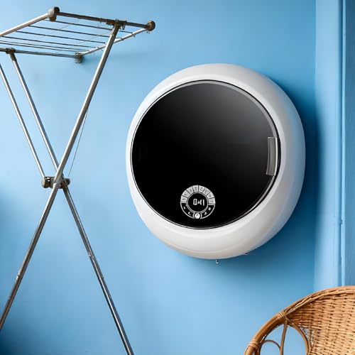 HuanSebesity Portátiles Mini Lavadora Montada,Mini Lavadora,Lavadora de Tambor de Pared,Lavadora Independiente Que Ahorra Espacio Y Es Fácil de Usar,per Dormitori E Viaggi White