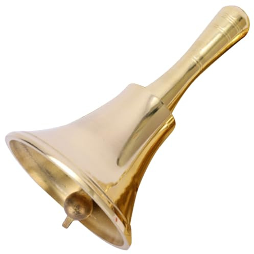 Didiseaon Cloche à Main en Métal Vintage Sonnette de Noël 15 Pouces Petite Taille Cloche de Service pour Restaurant Bar Hôtel et Bureau Sonnette d'Alarme Légère et Portable