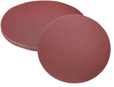 QUARKZMAN 10 Piezas Discos Lijado 12 Pulgadas 80 Granos Óxido Aluminio Con Adhesivo Gancho Y Bucle Papeles Lija Sin Agujeros Para Lijado En Seco/Húmedo Para Pintura Auto Automóviles Madera