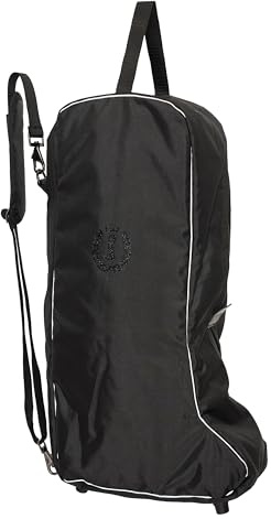 Imperial Riding IRH Stiefeltasche für Reitstiefel, gepolsterte Bootsbag mit Frontfach, robuste Aufbewahrung aus Polyester für Stall Turnier Transport, Reitsport Zubehör, Schwarz