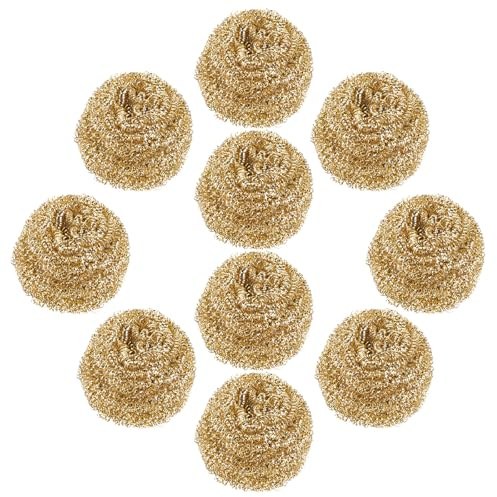VILLFUL Kit 10 Pezzi Palline Pulizia Punte Saldatore in Ottone Palla per Pulitore Punta Saldatura Resistente Alte Temperature Accessorio per Manutenzione Saldatura
