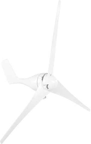 Spacnana Pequeño Generador Eólico de 1200 W, Material de Fibra de Nailon, 3 Aspas, Arranque de 2,0 M/s, Ideal para Carga Marina y Doméstica (White)
