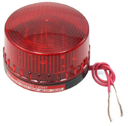sourcing map AC 220V Industrial Flashing Caution Warning Lamp Red Light LED