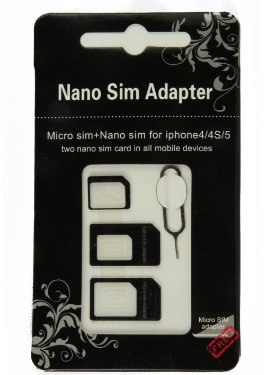 Elfenstall - Nano SIM Karten Card Adapter Nano zu micro / nano + micro zu Standard SIM Karte + Eject Pin für Smartphones und Tablets z. B. Für Apple iPhone 4, 4s, 5, 5s und Iphone 6 / HTC One / Samsung Galaxy