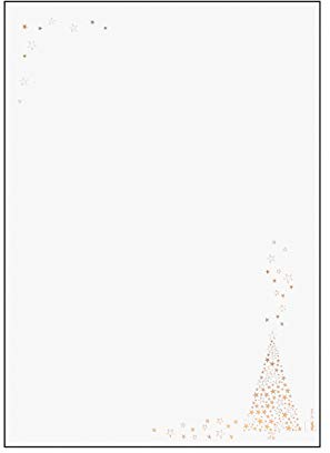 SIGEL DP084 Briefpapier Weihnachten Golden Tree, Goldprägung, A4, 100 Blatt, aus nachhaltigem Papier, Weihnachtsbriefpapier, für Weihnachtspost, Angebote, Einladung, Menükarte