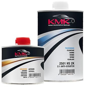 Barniz HS 2K 2:1 ANTIRAYADO 2501 y Catalizador Normal (Kit de 1,5 L) - Para uso profesional para carrocería
