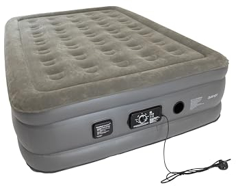 Vango Blissful Double Airbed with Built in Electric Pump, Automatic Silent Top Up Inflatable Mattress, Blow Up Camping Bed for Home, Guest Bed, Custom Comfort Settings, Flocked Surface 191x140x46 cm