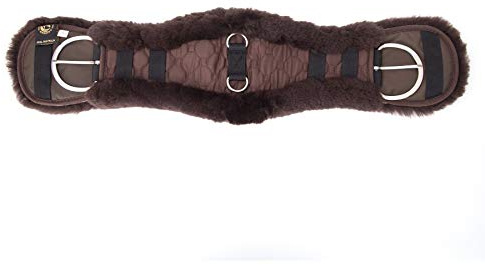 Merauno® Lammwolle Western Konturgurt Sattelgurt, aus Qualitäts Merino Lammwolle, spezielle anatomisch konkave Form, für bessere Rutschfestigkeit. Farbe:Natur, Schwarz, Braun, Anthrazit