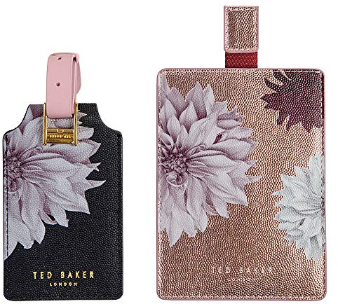 TED BAKER LONDON Ted617 Reise-Set, Kunstleder, schwarz/pink, Einheitsgröße