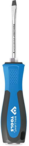 BRILLIANT TOOLS BT031049 Tournevis plat avec embout à frapper, 5,0 x 75 mm [Powered by KS TOOLS]