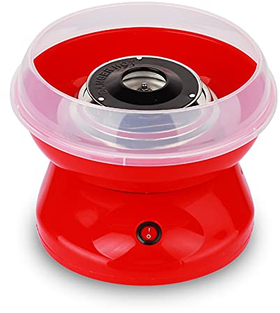 Fiunkes Vintage Hard and Sugar Free Countertop Cotton Candy Maker Cotton Candy Machine for Girls and Boys Birthday Parties, Children's Day, Christmas Day,Red