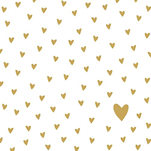20 Servietten Kleine Herzen gold | Liebe | Hochzeit | Tischdeko 33x33cm