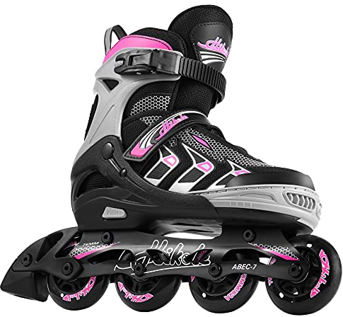 Hikole Verstellbare Inliner für Damen, Draussen Inline Skates for Kinder, Atmungsaktive Erwachsene Fitness Inliner für Damen Herren Kinder in Den Größen 35-40 41-44 Mädchen