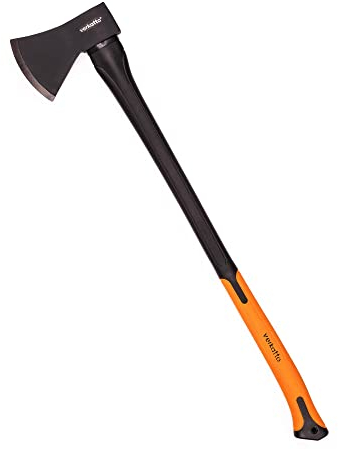 Mivos Ascia Lunga 1600 g per Taglio di Legno/Lunghezza 93 cm/Spaccalegna con Testa in Acciaio e Manico in Fibra di Vetro/Granda Accetta da Spacco Universale per Giardino e Foresta