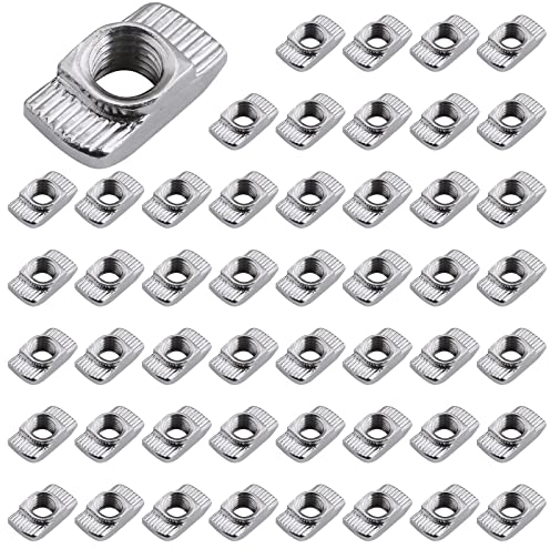 Yeepeo 50 dadi a testa a martello da 8 mm, scanalatura 8, filettatura M6, profilo scanalato, in acciaio al carbonio, a T, per profilo in alluminio (UE30-M6 × 16 × 8)