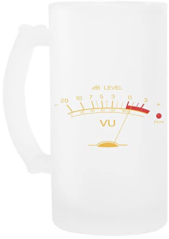 Luxogo Volume-Vu-Meter Vintage Glas Bier Becher Beer Mug