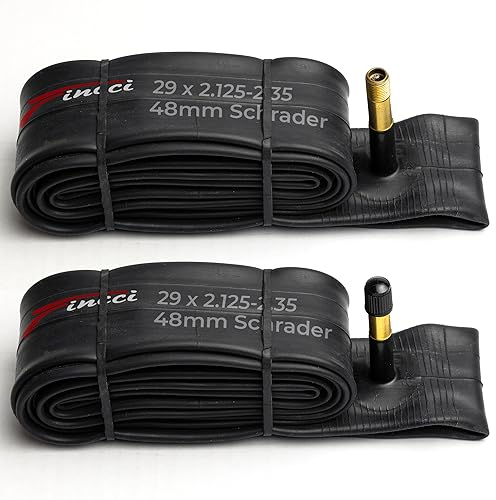 Fincci FahrradSchlauch 29 x 2.1 x 2.25 x 2.35 Zoll - Paar 29 Zoll MTB Schlauch mit 48mm Schrader Autoventil - Schläuche Fahrrad 52x55x57x62-622 für Mountainbike, E Bike, Rennrad Fahrrad, Klapprad