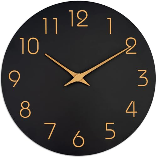 Mosewa Wall Clock 8 Battery Operated Silent Non-Ticking Simple Minimalist