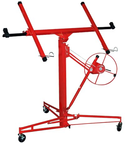 Eulenke XXL Plattenheber - Klappbar, Arbeitshöhe 140-350 cm, Lastarme bis 290 cm, Tragfähigkeit bis 68 kg, Neigbar, Inklusive Hebebühne und Montagestütze