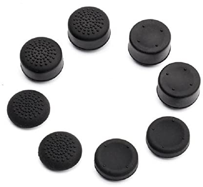 Paquete de 8 tapas suaves de silicona negra para joystick para control de pulgar para interruptor Joy-con