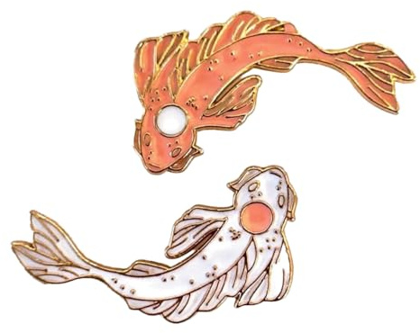 2 x Goldfisch Brosche Fisch Anstecker Goldfisch Anstecknadel