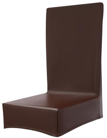 ACROSSPART Esszimmer Stuhlhussen 6er Set, Kunstleder PU Leder Stuhlbezug, Wasserdicht Esszimmerstuhlbezüge Stretch Stuhl Husse, Modern Universell Stuhlbezüge Haus Büro Restaurant, Kaffee