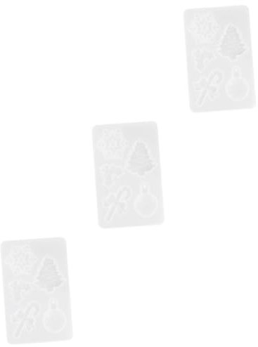 DIYEAH 3pcs Christmas Series Creative Silicone Mould for Crystal Epoxy Crafts Non-Stick Flexible High Transparency Reusable for Holiday Decorations and Keychains