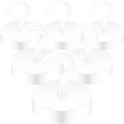 Neosmuk Magnethaken,30kg Magnet Haken Extra Stark für Spind Organizer,Neodym Magnete,Haken Magnetisch Sehr Stark für Werkstatteinrichtung,Heckzelt,Grill,Kleiderhaken,Weiß