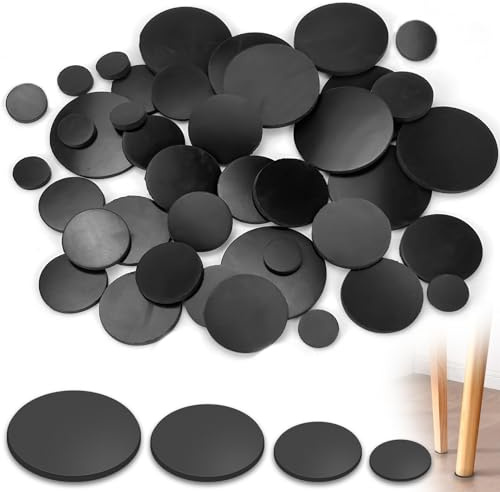 40pcs cuscinetti in gomma siliconica, rotondi, 15 mm, 25 mm, 30 mm, 40 mm, per guarnizioni fai da te, colore nero (spessore: 3 mm)