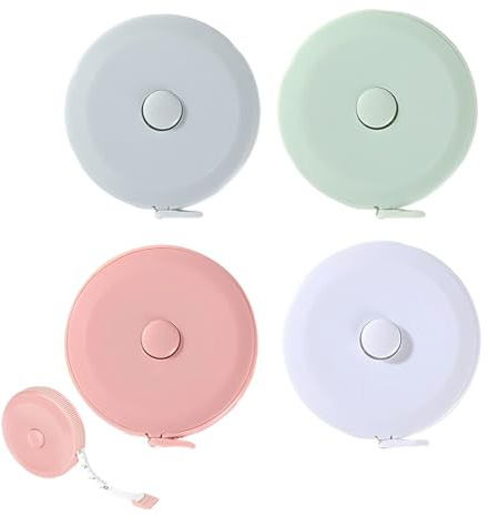JUGUTA Maßband Massband Massband Körper 4 Stück Blau, Rosa, Grün, Weiß, 150 Cm × 1,2 Cm, 4 Anzahl