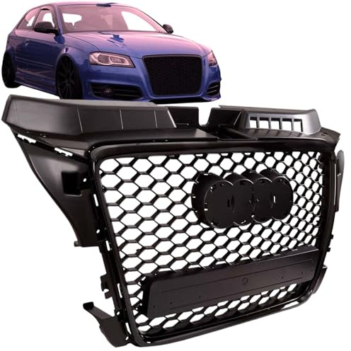 Sport Waben Frontgrill für Audi A3 2008-2012 in glänzendem schwarz
