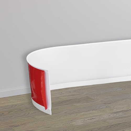 sourcing map Flexible Vinyl Baseboard Molding Trim, 10cm x 300cm/4 Inch x 10 Feet Self-Adhesive Peel and Stick Molding Trim for Walls Floor, White