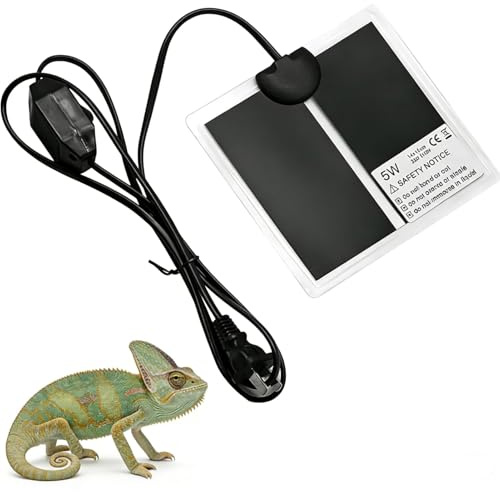 LifgWas Alfombra calefactora para Reptiles, 15x14CM Alfombrilla calefactora para terrarios (5W, 220V-240V), calefacción para acuarios, con Controlador de Temperatura 0-35 Grados