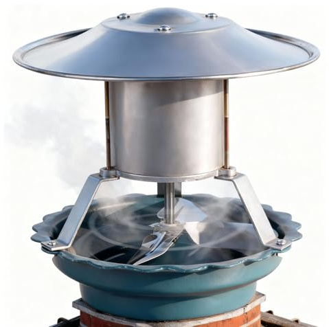 Rauchabzug Ventilator, 120W Große Kaminventilator Abgas 17,5-24cm Rauchabsaugung Fan Kamin Ventilator Fireplace mit 4 Fächerblätter Geräuscharmer Rauchmaschine Rauchsauger