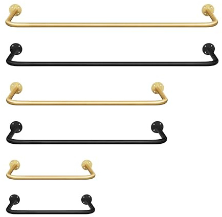 Natural Goods Berlin 1x Kleiderstange RUND - Kleiderstange Wand Gold - Wandkleiderstange 110 x 30 cm - Garderobenstange Metall Rohr - Wandgarderobe Stahl - Wandmontage Kleider Stange, Wandbefestigung