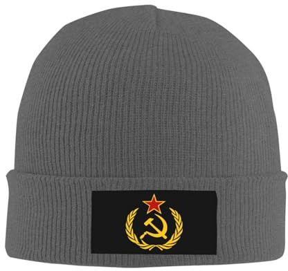KWQDOZF Bonnet URSS à Motif de Marteau et de Faucille pour Hommes et Femmes, Bonnet Chaud d'hiver en Maille Douce, Bonnet de Ski