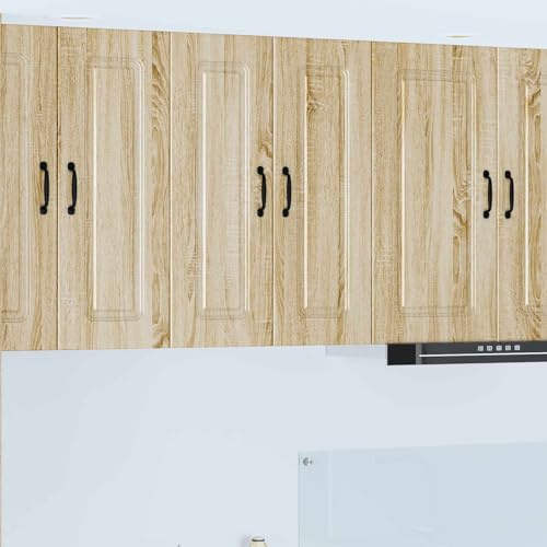 QJBSAVVA Sonoma Oak Kitchen Cabinet 30x31x80 cm Engineered Wood Tall Pantry Cupboard with 3 Shelves Modern Storage Unit for Kitchen Living Room